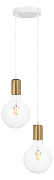 Lustră pe cablu MIROS 2xE27/60W/230V rotundă albă/aurie