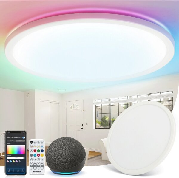 Plafonieră LED RGBW dimabilă Aigostar LED/24W/230V 3000-6500K alb + telecomandă