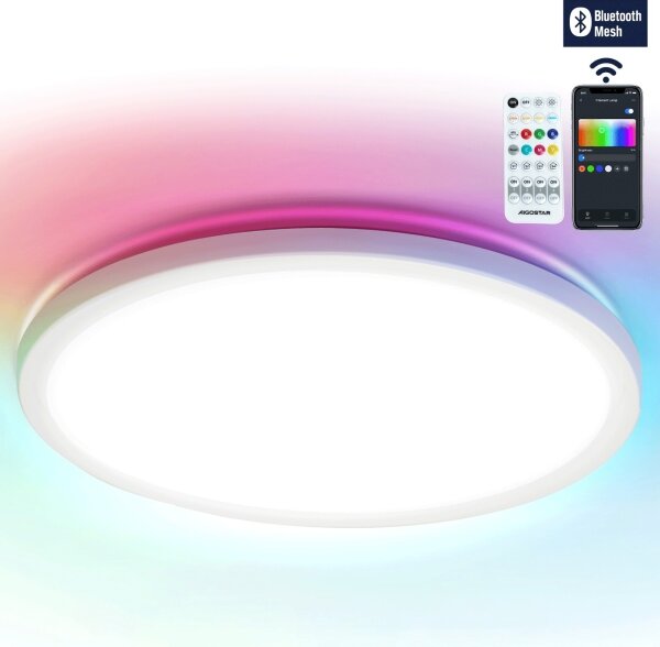 Plafonieră LED RGBW dimabilă Aigostar LED/24W/230V 3000-6500K alb + telecomandă