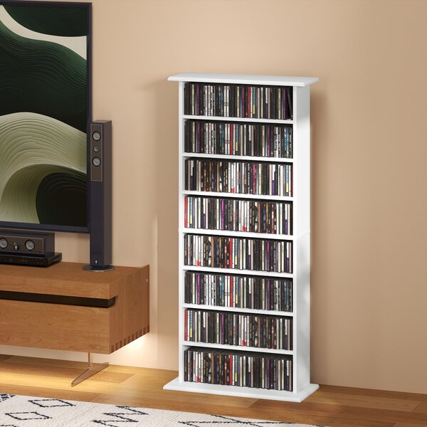 HOMCOM Unitate de Stocare 360 CD/185 DVD/185 Blu-ray - Alb | Aosom Romania