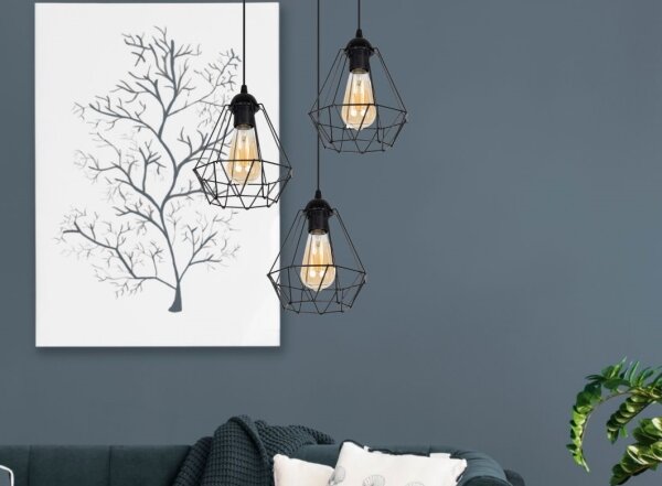 Lustră pe cablu DIAMENT 3xE27/60W/230V