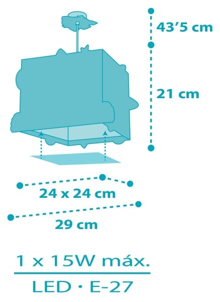 Lustră pentru copii ROCKET 1xE27/15W/230V Dalber 63352