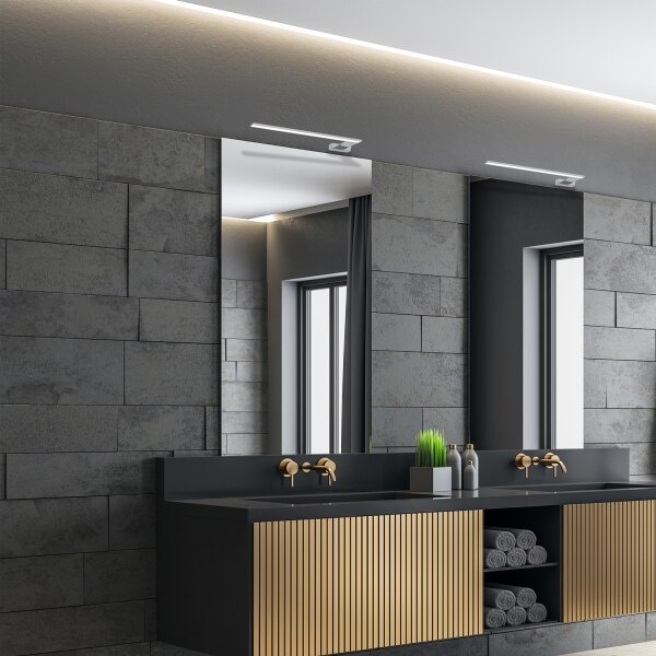 Aplica LED de perete pentru baie SHINE, 11W, 230V, 45 cm, IP44, crom lucios