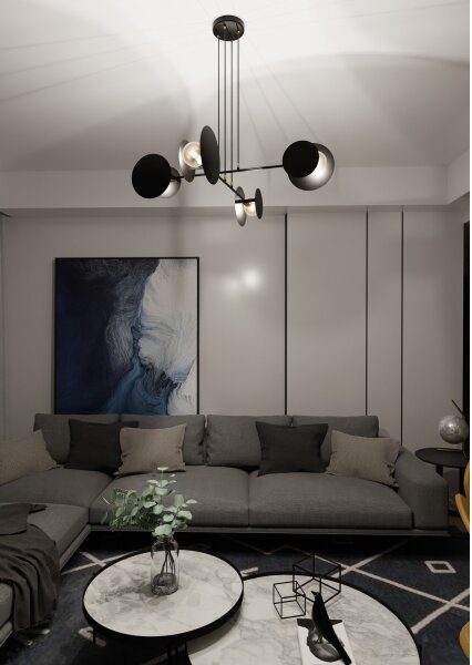 Lustră pe cablu IDEA 4xE27/15W/230V negru