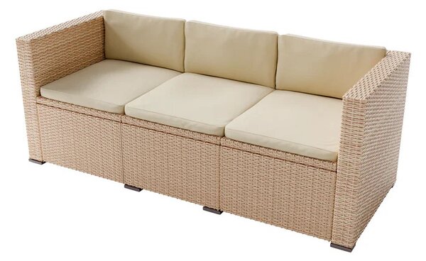 Juskys Set de grădină din ratan Punta Cana M - crem/perne nisip