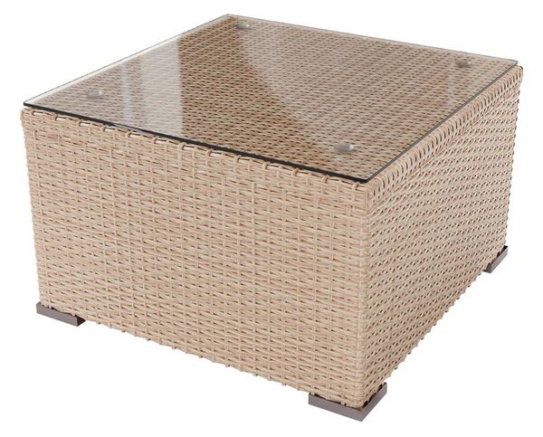 Juskys Set de grădină din ratan Punta Cana M - crem/perne nisip