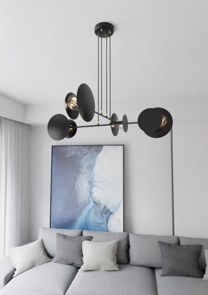 Lustră pe cablu IDEA 4xE27/15W/230V negru