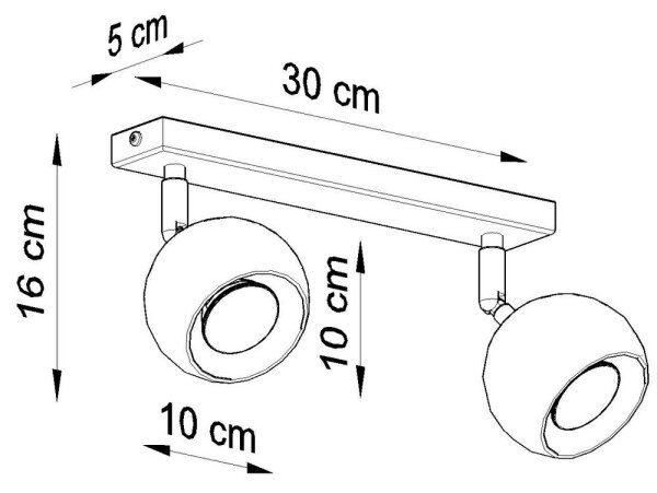 Plafonieră spot OCULARE 2xGU10/40W/230V
