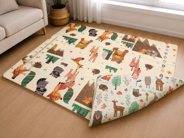 Covoras de Joacă pentru Copii – Termic, Antiderapant, Pliabil, Protectie Împotriva Loviturilor, 200x150 cm, Grosime 1 cm, Multicolor