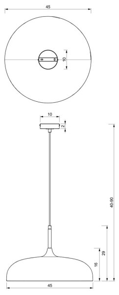 Lustră pe cablu Brilagi ABRAHAM 1xE27/60W/230V d. 45 cm alb