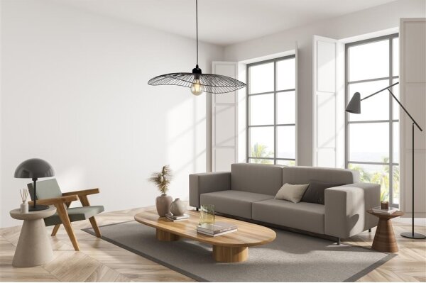 Lustră pe cablu Searchlight 88550BK WAVE 1xE27/60W/230V negru