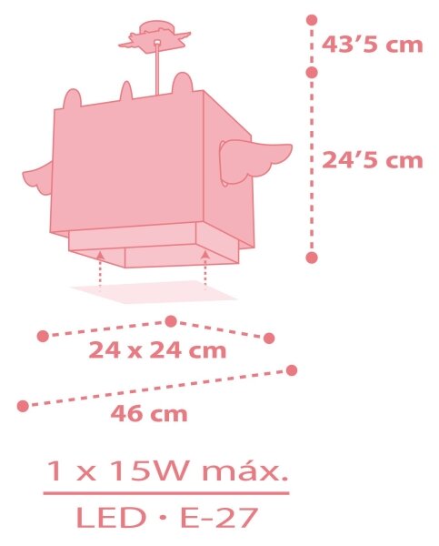 Lustră pentru copii LITTLE UNICORN 1xE27/15W/230V Dalber 64592