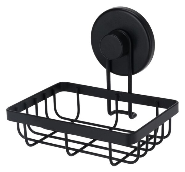 Suport pentru săpun, Bathroom Solutions, prindere cu ventuză, negru mat, max 3.5 kg, 13x11.5x11.5 cm