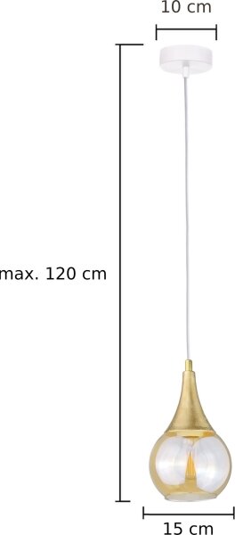 Lustră pe cablu LACRIMA WHITE 1xE27/60W/230V