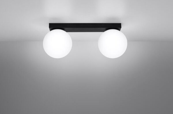 Plafonieră YOLI 2xG9/12W/230V neagră Sollux SL.1152