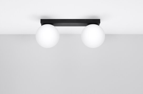 Plafonieră YOLI 2xG9/12W/230V neagră Sollux SL.1152