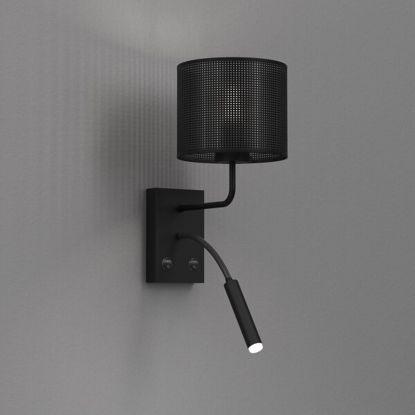 Lampă de perete LOFT SHADE 1xE27/60W+1xG9/8W/230V neagră