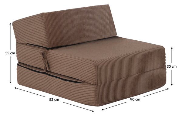 KONDELA Saltea/fotoliu extensibil, 2în1, gri deschis, MALEN
