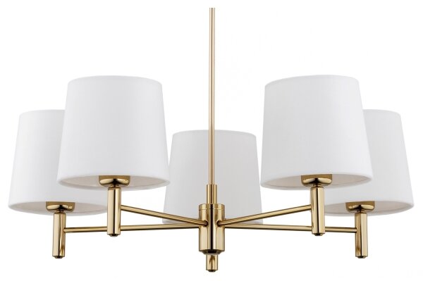 Lustră pe tijă PONTE 5xE27/15W/230V alamă/crem Argon 2106