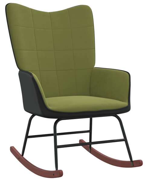 Scaun balansoar, verde deschis, catifea și PVC