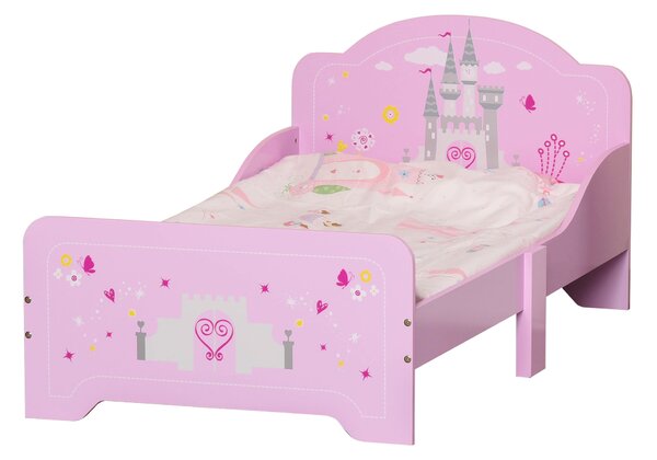 HOMCOM Pat Copii Design Sigur cu Margini Rotunjite și Sine Laterale, 3-6 Ani, 143x73x60cm | Aosom Romania