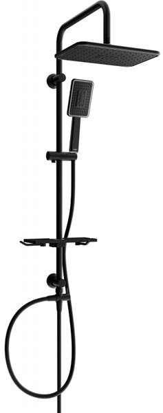 Set de duș Mexen T54 cu cap pătrat superior, negru, 798545493-71