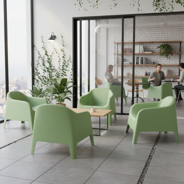 KONDELA Scaun stivuibil, verde, plastic, SOKRA NEW