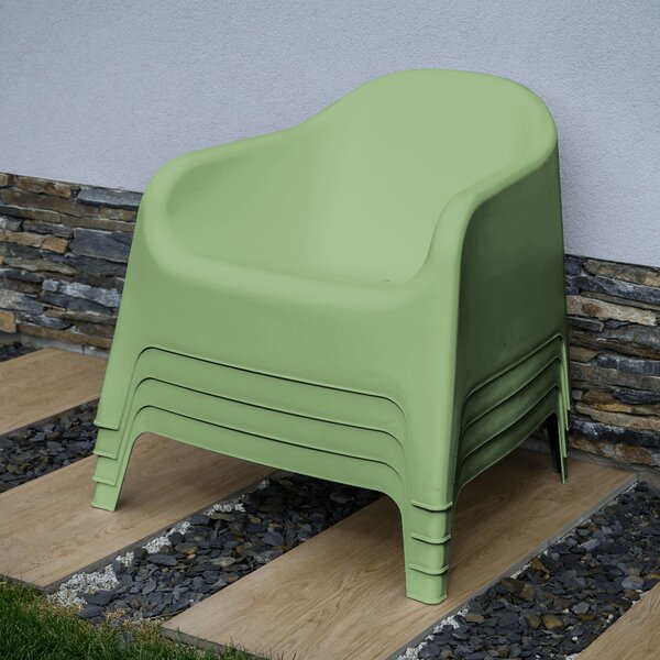 KONDELA Scaun stivuibil, verde, plastic, SOKRA NEW