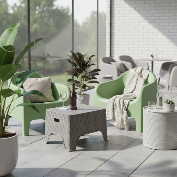 KONDELA Scaun stivuibil, verde, plastic, SOKRA NEW