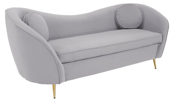 KONDELA Canapea de design cu 3 locuri, ţesătură Velvet gri/gold crom auriu, EZIO TYP 3
