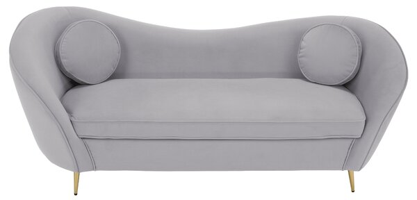 KONDELA Canapea de design cu 3 locuri, ţesătură Velvet gri/gold crom auriu, EZIO TYP 3