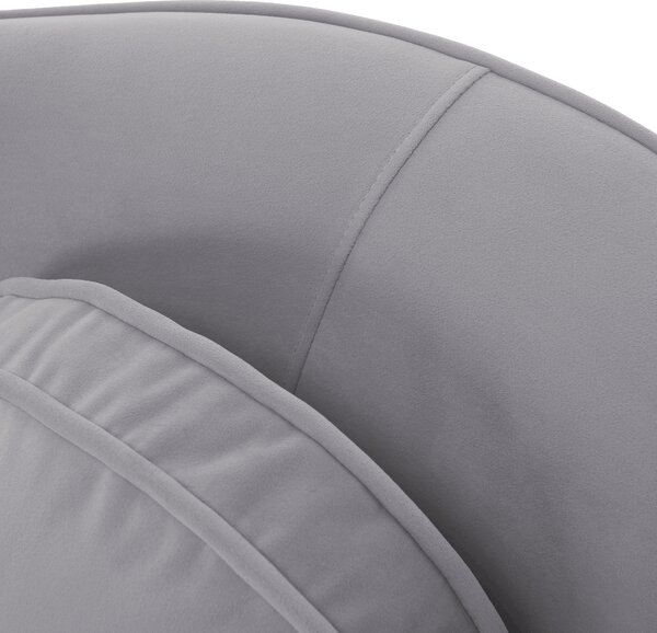 KONDELA Canapea de design cu 3 locuri, ţesătură Velvet gri/gold crom auriu, EZIO TYP 3