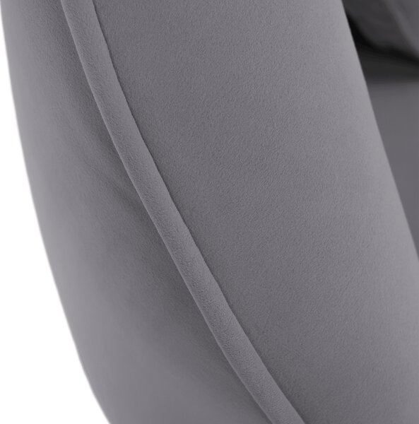 KONDELA Canapea de design cu 3 locuri, ţesătură Velvet gri/gold crom auriu, EZIO TYP 3