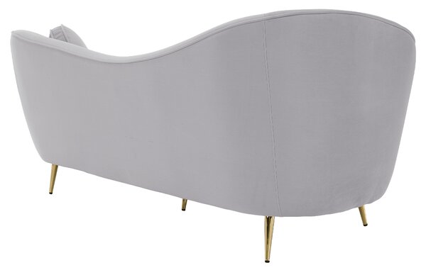 KONDELA Canapea de design cu 3 locuri, ţesătură Velvet gri/gold crom auriu, EZIO TYP 3