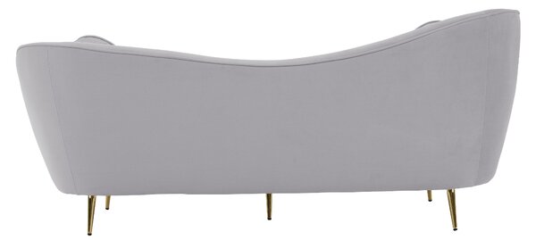 KONDELA Canapea de design cu 3 locuri, ţesătură Velvet gri/gold crom auriu, EZIO TYP 3