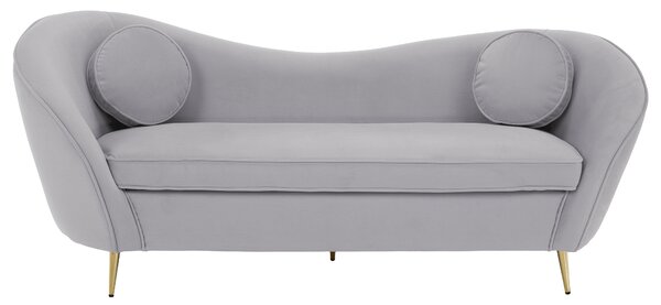 KONDELA Canapea de design cu 3 locuri, ţesătură Velvet gri/gold crom auriu, EZIO TYP 3