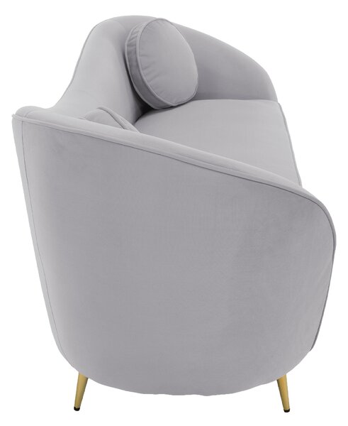KONDELA Canapea de design cu 3 locuri, ţesătură Velvet gri/gold crom auriu, EZIO TYP 3