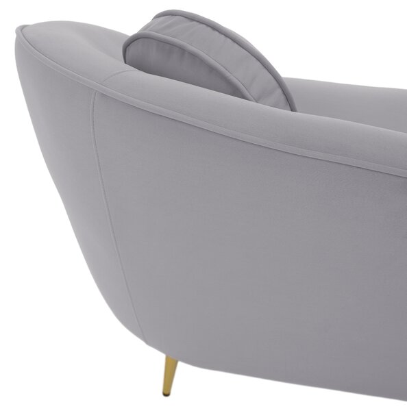 KONDELA Canapea de design cu 3 locuri, ţesătură Velvet gri/gold crom auriu, EZIO TYP 3