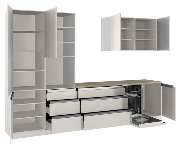 KONDELA Mobilier de bucătărie, 3,3 m, caşmir mat/caşmir, ASTI 330