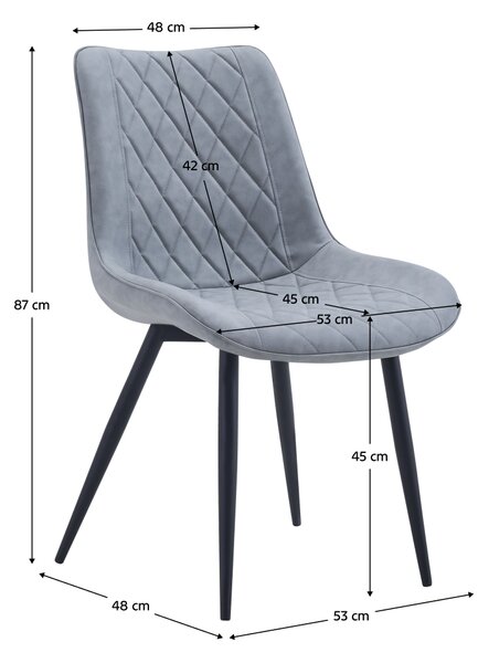 KONDELA Scaun, piele ecologică gri/negru, HARLAN