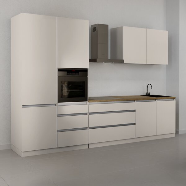 KONDELA Mobilier de bucătărie, 3,3 m, caşmir mat/caşmir, ASTI 330