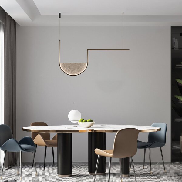 Zambelis Lampă suspendată LED 23170, gri/negru, 101 cm, sticlă/metal, CCT, reglabil, Negru, Camera de zi / sufragerie, Aluminiu, Modern