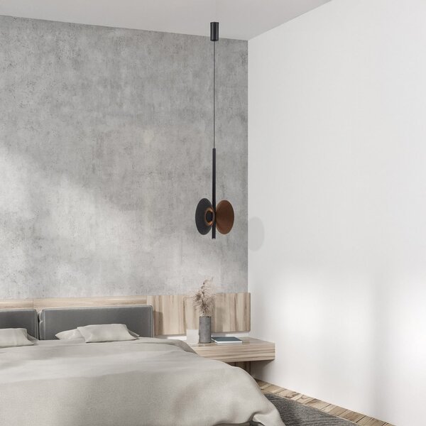 Zambelis Lampă suspendată LED 23176, maro, Ø 19 cm, metal, Maro / Rugină, Camera de zi / sufragerie, Metal, Modern