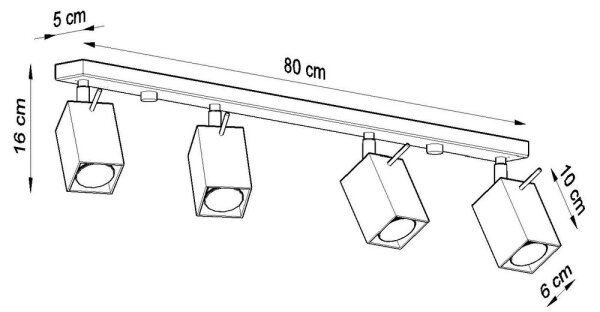 Lampă spot MERIDA 4xGU10/40W/230V negru