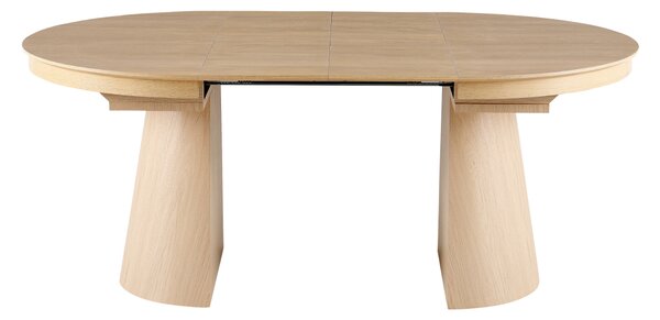 KONDELA Masă de sufragerie, extensibilă, stejar deschis, 115-150-185x75 cm, NANET