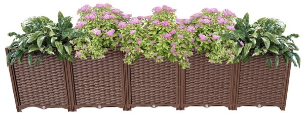 KONDELA Jardinieră înălţată de grădină, maro, plastic, UTLAN TYP 1