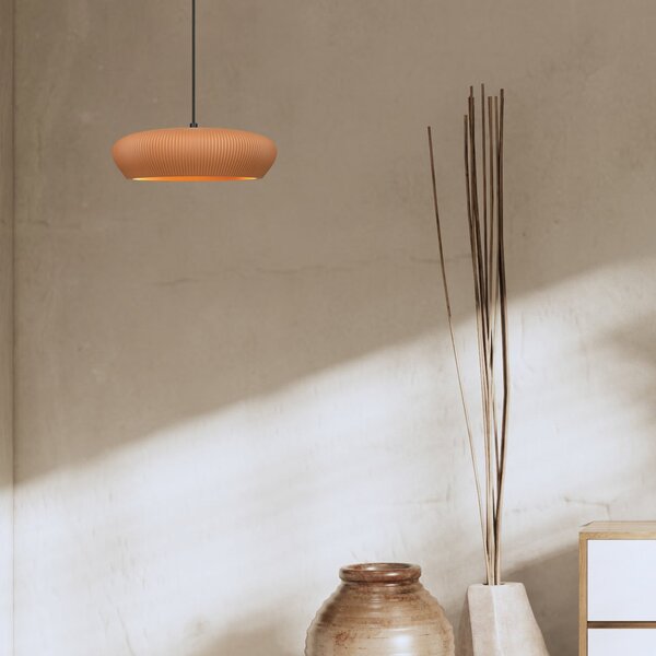 Zambelis Lampă suspendată 2591, teracotă, Ø 29 cm, lut, G9, reglabil, Maro / Rugină, Camera de zi / sufragerie, Tencuială / Argilă