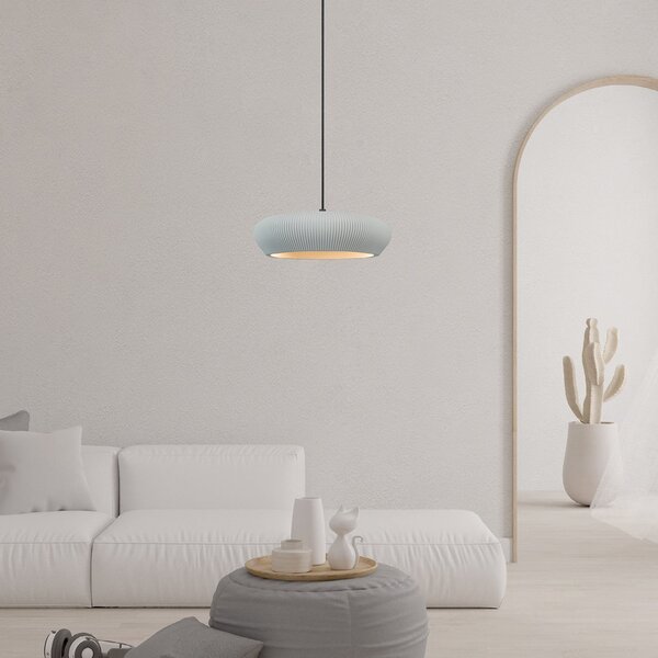 Zambelis Lampă suspendată 2592, gri, Ø 29 cm, ceramică, G9, reglabil, Gri, Camera de zi / sufragerie, Tencuială / Argilă