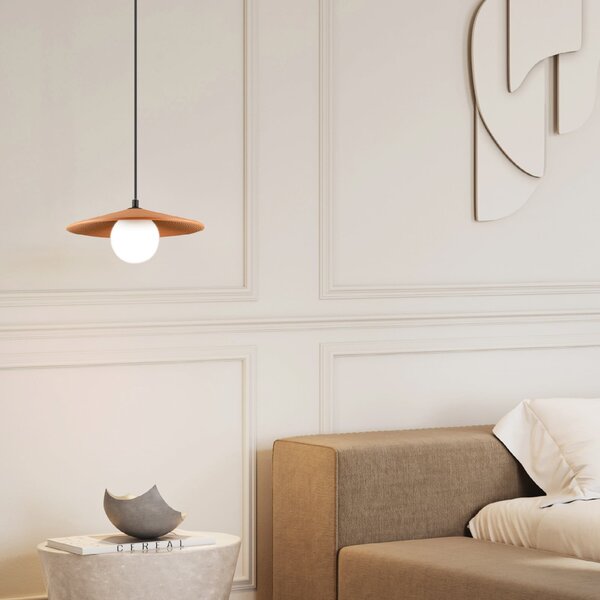 Zambelis Lampă suspendată 2598, teracotă, Ø 29 cm, ceramică/sticlă, G9, reglabil, Maro / Rugină, Camera de zi / sufragerie, Tencuială / Argilă