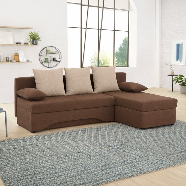 KONDELA Set canapea universală, maro/bej, POLARIS NEW COLţ